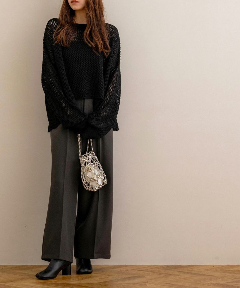 トップス noa フィッシュテールメッシュニットトップス【accoさんコラボ第2弾