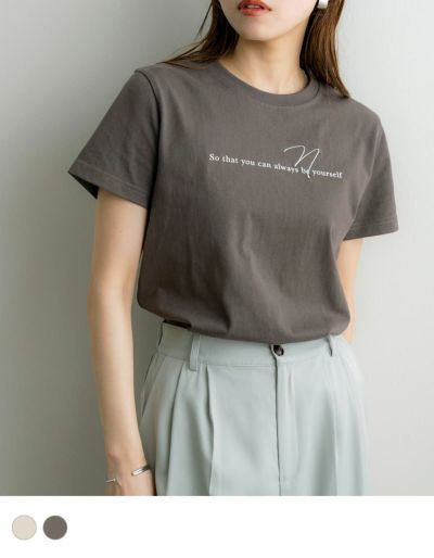 刺繍ロゴTシャツ